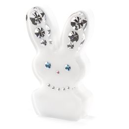 Magnete decorativo 'Diamond Rabbit' tiene ca. 1,5 kg, coniglio bianco in vetro acrilico, con cristalli Swarovski