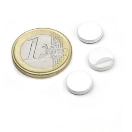 PAS-10-W dischi metallici autoadesivi bianchi Ø 10 mm, come controparte per i magneti, non sono magneti!
