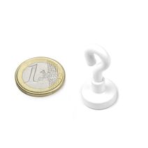 Imán en recipiente con hembrilla blanca Ø 16,3 mm