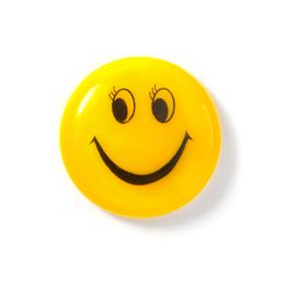 Smiley magnet 'Girl' plasticised, yellow