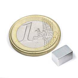 Q-08-05-05-Z Block magnet 8 x 5 x 5 mm, holds approx. 1,1 kg, neodymium, N45, zinc-plated
