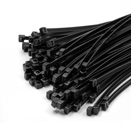 Kunststoff-Kabelbinder 540 x 7,60 mm verriegelnder Verschluss, 100er-Set, schwarz