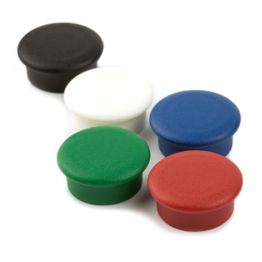 Office magnets 'Boston Xtra Mini' round holds approx. 1,5 kg, noticeboard magnets neodymium, Ø 20 mm, set of 10, in different colours