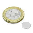 Disc magnet ? 10 mm, height 1,5 mm, neodymium, N42, nickel-plated