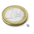 Disc magnet ? 2,5 mm, height 1 mm, neodymium, N52, nickel-plated