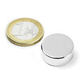 Disc magnet ? 20 mm, height 8 mm, neodymium, N42, nickel-plated