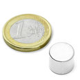 Disc magnet ? 12 mm, height 10 mm, neodymium, N45, nickel-plated