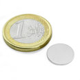 Disc magnet ? 13 mm, height 1 mm, neodymium, N45, nickel-plated