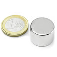Disc magnet ? 20 mm, height 15 mm, neodymium, N42, nickel-plated