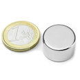 Disc magnet ? 20 mm, height 12 mm, neodymium, N42, nickel-plated