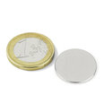 Disc magnet ? 20 mm, height 1,5 mm, neodymium, N38, nickel-plated