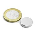 Disc magnet ? 15 mm, height 3 mm, neodymium, N45, nickel-plated