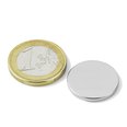 Disc magnet ? 20 mm, height 2 mm, neodymium, N45, nickel-plated