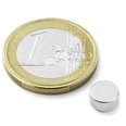 Disc magnet ? 6 mm, height 3 mm, neodymium, N45, nickel-plated