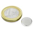 Disc magnet ? 12 mm, height 2 mm, neodymium, N45, nickel-plated