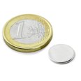 Disc magnet ? 12 mm, height 1 mm, neodymium, N42, nickel-plated