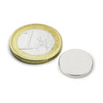 Disc magnet ? 15 mm, height 2 mm, neodymium, N40, nickel-plated