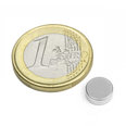 Disc magnet ? 8 mm, height 3 mm, neodymium, N45, nickel-plated