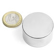 Disc magnet ? 35 mm, height 20 mm, neodymium, N45, nickel-plated