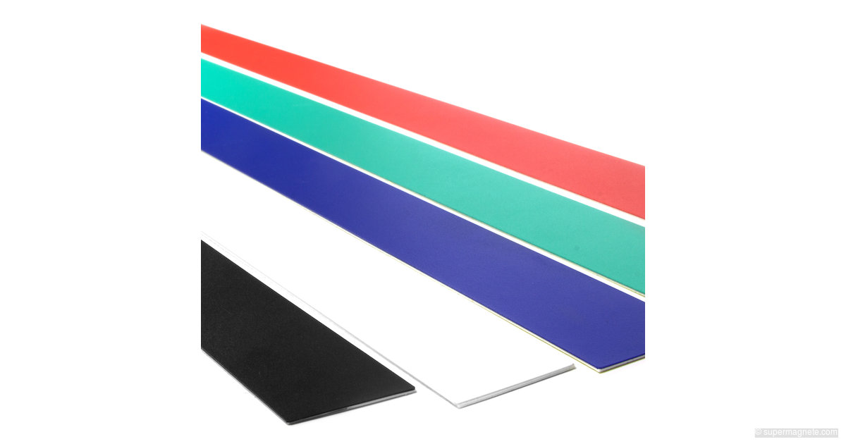 Magnetleiste selbstklebend weiß & schwarz & bunt 80 cm - supermagnete