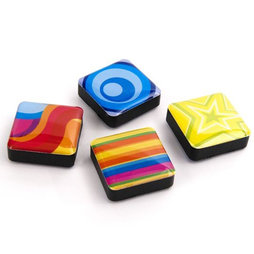 SALE-053/colors, Icons, Dekomagnete quadratisch, 4er-Set, psychedelisch