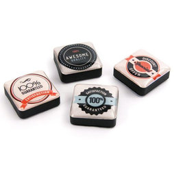 SALE-053/sale, Icons Kwaliteit, decoratiemagneten vierkant, set van 4, kwaliteit
