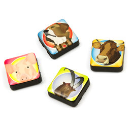 SALE-053/friends, Icons Schweizer Freunde, Dekomagnete quadratisch, 4er-Set, in diversen Designs