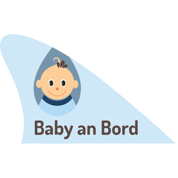 M-58/babyb, Fun fin, magnetic fun item for your car, 'Baby an Bord' blue