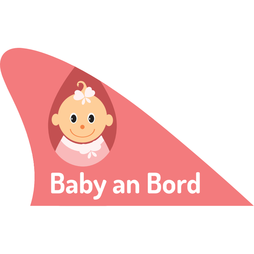 M-58/babyr, Fun fin, magnetic fun item for your car, 'Baby an Bord' pink