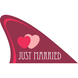 M-58/married, Fun fin, magnetic fun item for your car, 'Just married'