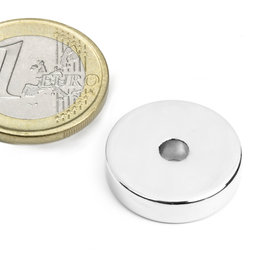 R-20-04-05-N, Ring magnet Ø 20/4,2 mm, height 5 mm, neodymium, N45, nickel-plated