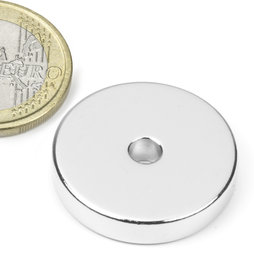 R-25-04-05-N, Ringmagnet Ø 25/4,2 mm, Höhe 5 mm, Neodym, N45, vernickelt