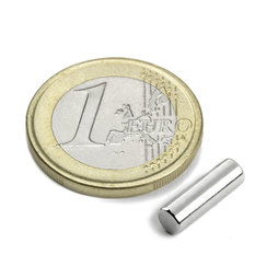 S-04-13-N, Cylindre magnétique Ø 4 mm, hauteur 12,5 mm, néodyme, N42, nickelé