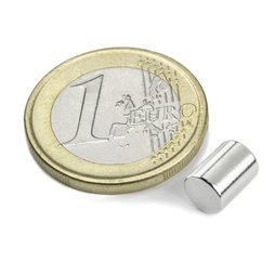 S-06-08-N, Cilindro magnetico Ø 6 mm, altezza 8 mm, neodimio, N48, nichelato