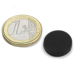 S-15-03-R, Disc magnet Ø 16,8 mm, Height 4,4 mm, neodymium, N45, rubberised