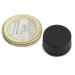 S-15-08-R, Scheibenmagnet Ø 16,8 mm, Höhe 9,4 mm, Neodym, N42, gummiert