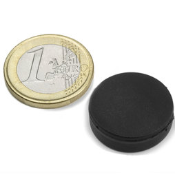 S-20-05-R, Scheibenmagnet Ø 22 mm, Höhe 6,4 mm, Neodym, N42, gummiert