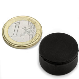 S-20-10-R, Scheibenmagnet Ø 22 mm, Höhe 11,4 mm, Neodym, N42, gummiert