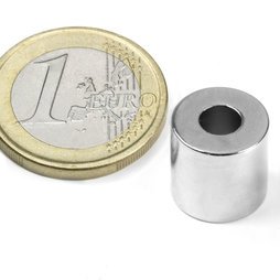R-12-05-12-N, Ringmagnet Ø 12/5 mm, Höhe 12 mm, Neodym, N42, vernickelt