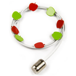 SALE-091, Photo rope Apples 1${dec}5 m, with loop and steel weight, includes 8 magnets in apple shape, foto rope white