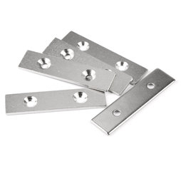 MC-80-20-03, Metallplättchen mit Senkbohrung, 80 x 20 x 3 mm, als Gegenstück zu Magneten, kein Magnet!