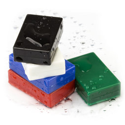 M-BLOCK-01, Quadermagnete mit Kunststoffhülle, 5 Stück pro Set, versch. Farben
