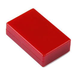 M-BLOCK-01/red, Quadermagnete mit Kunststoffhülle, 5 Stück pro Set, rot