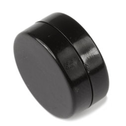 M-DISC-02/black, Schijfmagneten met kunststof ommanteling Ø 13,4 mm, 5 stuks per set, zwart