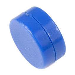 M-DISC-02/blue, Scheibenmagnete mit Kunststoffhülle Ø 13,4 mm, 5 Stück pro Set, blau