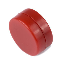 M-DISC-02/red, Scheibenmagnete mit Kunststoffhülle Ø 13,4 mm, 5 Stück pro Set, rot