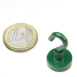 FTNG-16, Crochet magnétique vert, Ø 16,3 mm, revêtement poudre, pas de vis M4