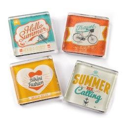 SALE-094, Summer, fridge magnets with summer motives, set of 4
