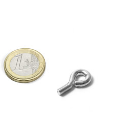STE-4, Oog 4 mm inwendige doorsnede, staal, vernikkeld, schroefdraad M4