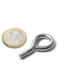STE-11, Schrauböse 11 mm Innendurchmesser, Stahl, vernickelt, Gewinde M5